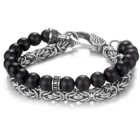 Kingka Armband mit Achat schwarz SB2207SAG Größe 22cm