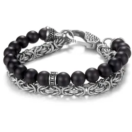 Kingka Armband mit Achat schwarz SB2207SAG Größe 22cm