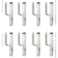 GAH Alberts Alberts 8 x U-Pfostenträger für L- Randsteine, 91x230 mm, Höhe 200 mm, feuerverzinkt, zum Anschrauben