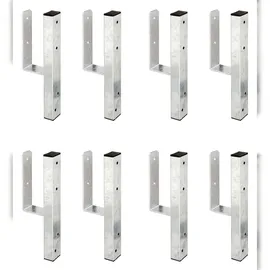 GAH Alberts Alberts 8 x U-Pfostenträger für L- Randsteine, 91x230 mm, Höhe 200 mm, feuerverzinkt, zum Anschrauben