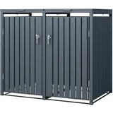 ML-Design Mülltonnenbox 2Er für 2 Tonnen 240L 132x80x116,3 cm Anthrazit Stahl