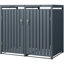 ML-Design Mülltonnenbox 2Er für 2 Tonnen 240L 132x80x116,3 cm Anthrazit Stahl