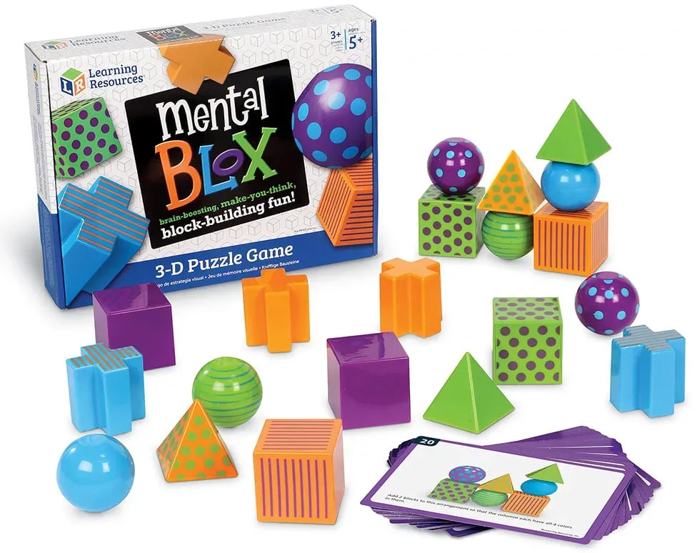 Learning Resources Mentalblockade Logikspiel für Kinder - 20 Teile, bunt, Kunststoff - 20 Aktivitc4tskarten, ab 5 Jahren