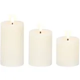 Lumineo LED Kerzen 11-19 cm 3 St. creme