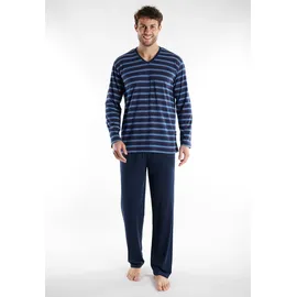 Götzburg Pyjama Schlafanzug lang Blau XL
