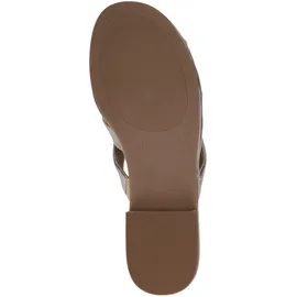 CAPRICE Pantoletten Leder Sommer, Metallisch (Platin Metal.), 39 EU