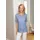 GOLDNER Kurzarmbluse Festliche Bluse aus edler Spitze Blau 52