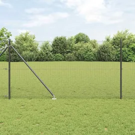 vidaXL Maschendrahtzaun 1 x 10 m Grau/Stahl