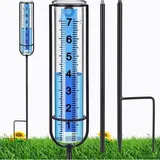 Regenmesser Für Den Außenbereich, Erstklassiger Regenmesser Für Den Außenbereich, Präziser Gartenregenmesser, Dickes Rohr Mit Erdspieß, Verstellbare Höhe Und Großer Wasserstandsmesser Für Regen