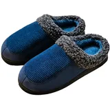 Genérico Damen Herren Hausschuhe aus Plüsch, bequem und warm, leicht, weich, für den Winter, flach, aus Filz, Hausschuhe für Herren, blau, 48 EU - 48 EU