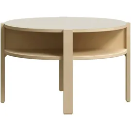 Forte Beistelltisch Tobago, runder Couchtisch mit 4 Ablagefächern, B/H/T 74,4/45,5/74,4 cm, Durchmesser ca. 74,5 cm gelb