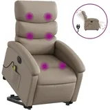vidaXL Massagesessel mit Aufstehhilfe Elektrisch Kunstleder 92 x 99,5 x 0 cm Braun