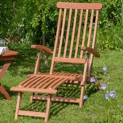 Garten-Relaxliege Deckchair aus Eukalyptus Natur