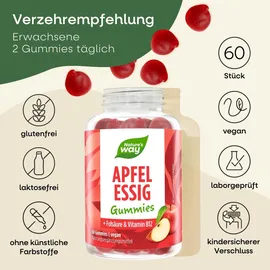 Nature's Way Apfelessig Gummies 1000 mg mit Vitamin B12 und Folsäure 60 St.