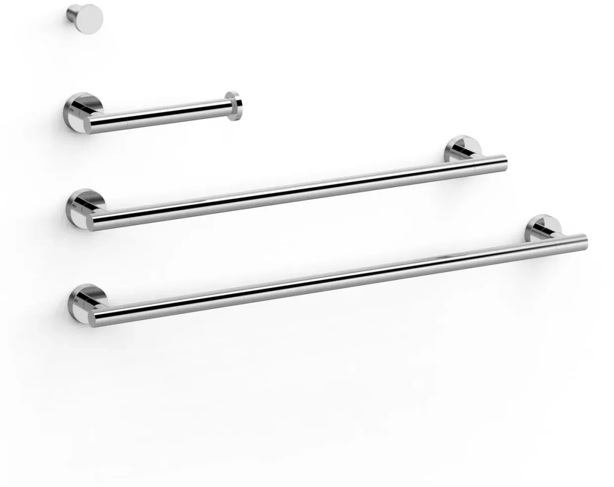 Tres Set bestehend aus 2 Handtuchhaltern + 1 Papierhalter ohne Deckel + 1 Haken , 09598102 09598102