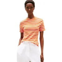 Tommy Hilfiger Damen T-Shirt Kurzarm Slim Cody Rundhalsausschnitt, Mehrfarbig