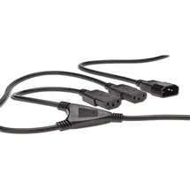 Digitus Netzverteilerkabel, C14 - 2x C13 St/Bu, 1.7m, H05VV-F3G 1.0qmm/0.75qmm, sw