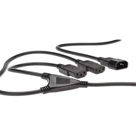 Digitus Netzverteilerkabel, C14 - 2x C13 St/Bu, 1.7m, H05VV-F3G 1.0qmm/0.75qmm, sw
