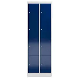 Classix Lüllmann Schließfachschrank X-520421, blau, 8 Fächer, 59 x 180cm, mit Zylinderschloss