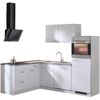wiho Küchen Winkelküche »Michigan«, mit E-Geräten, 230 x 170 cm grau