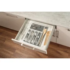 Wenko Besteckkasten 6 Fächer Kunststoff grau/transparent