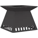 vidaXL - Feuerplatz Schwarz 48 X 48 X 40 Cm Kaltgewalzter Stahl