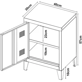 [en.casa] Nachtschrank Inari 57 x 40 x 30 cm Gelb