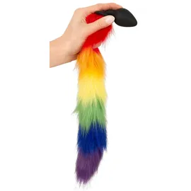 You2Toys „fluffy tail“ mit buntem Kunstfell-Schweif, schwarz