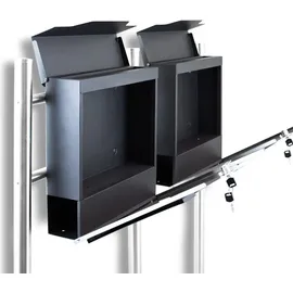 BITUXX Design Doppelstandbriefkasten mit Post Einwurf Graphit MS-16781 - Grau/Silber