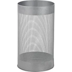 Papierkorb, 18Liter, 40cm hoch, Durchmesser 24cm, silber, 2981-36, Metall