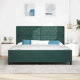 vidaXL Boxspringbett 200 x 200 cm Dunkelgrün