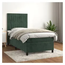 vidaXL Boxspringbett 100 x 200 cm Dunkelgrün