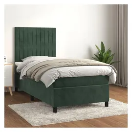 vidaXL Boxspringbett 100 x 200 cm Dunkelgrün