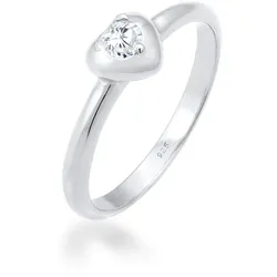 Fingerring »Herz Symbol Verlobung Valentin Zirkonia 925 Silber«, 77428958-58 Silber + weiß mit Steinen