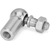 Ganter Normelemente 71802-10-M6-CSN Edelstahl Winkelgelenk DIN 71802, Silber, Anschlussgewinde d2: M6