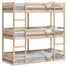 vidaXL Etagenbett Dreifach 80 x 200 cm Kiefer massiv braun
