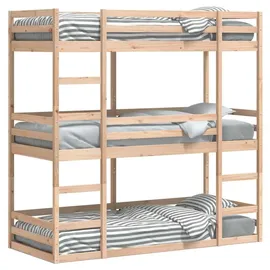 vidaXL Etagenbett Dreifach 80 x 200 cm Kiefer massiv braun