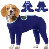 IECOii Genesungsanzug Hund nach OP,Wundschutzanzug mit Leckschutz,OP Body Hund nach Kastration,Langarm Hunde Einteiler,Halskrause Alternative für Rüde und Hündin,Recovery Suit Hund,XL