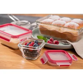 Emsa Clip & Close Frischhaltedosen Set rot 0,18 l, 0,45 l, 1,3 l