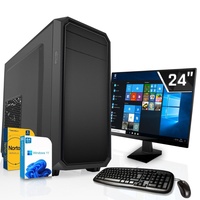 SYSTEMTREFF Business Komplett-Paket - Core i3 12300 - Intel UHD 730 - 16GB  - 512GB M.2 NVMe +  - 24 Zoll Monitor - Windows 11 Pro - Desktop PC