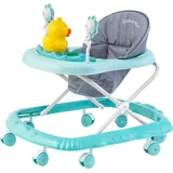 SEVICO Lauflernhilfe Babywalker mit Spielset Lauflernwagen Gehfrei Baby Kinder Blau V23-BLUE - Blau