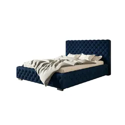 Polsterbett mit Stauraum Wigan , blau , Maße (cm): H: 107