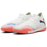 Puma Future 8 Match It Fußballschuh für Damen und Herren, Puma Weiß, Puma Schwarz, leuchtendes Rot, 42.5