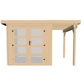 Weka Gartenhaus 321 A 3,69 x 1,94 m natur inkl. Anbau