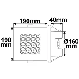 ISOLED LED Downlight Prism 18W, UGR