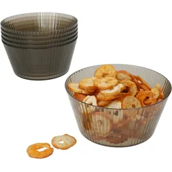 6x ToGo Kunststoff-Schale grau 600 ml Camping Outdoor Picknick Dessert-Schüssel