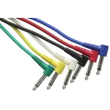 Stagg SPC030L E S Serie 30 cm Patchkabel 6,3 mm Winkel Mono Klinke 6er Pack