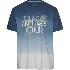 MAN'S WORLD T-Shirt Kurzarm, Regular Fit, bedrucktes Design, Rundhalsausschnitt Gr. XL (56/58), navy-hellgrau melange, , 42813205-XL