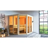 Karibu Lene Plus mit 9kW Bio Ofen Steuergerät und Infrarotstrahlern