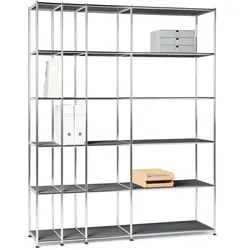 Tchibo - Offenes Regal Metall »Cn3« - 155x40x194,5cm - chrom - Stahl / Kunststoff / Kunststoff